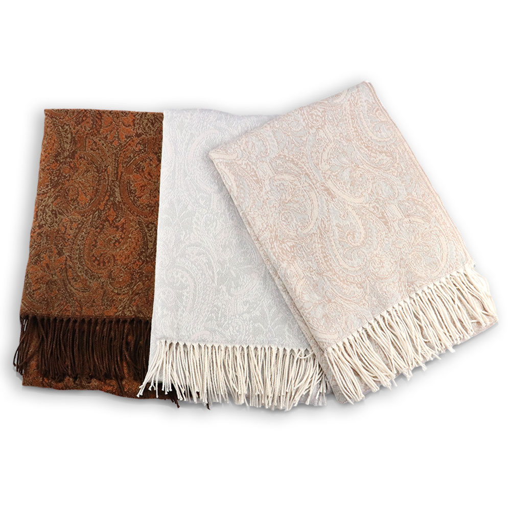 ペイズリー柄ジャガードストール