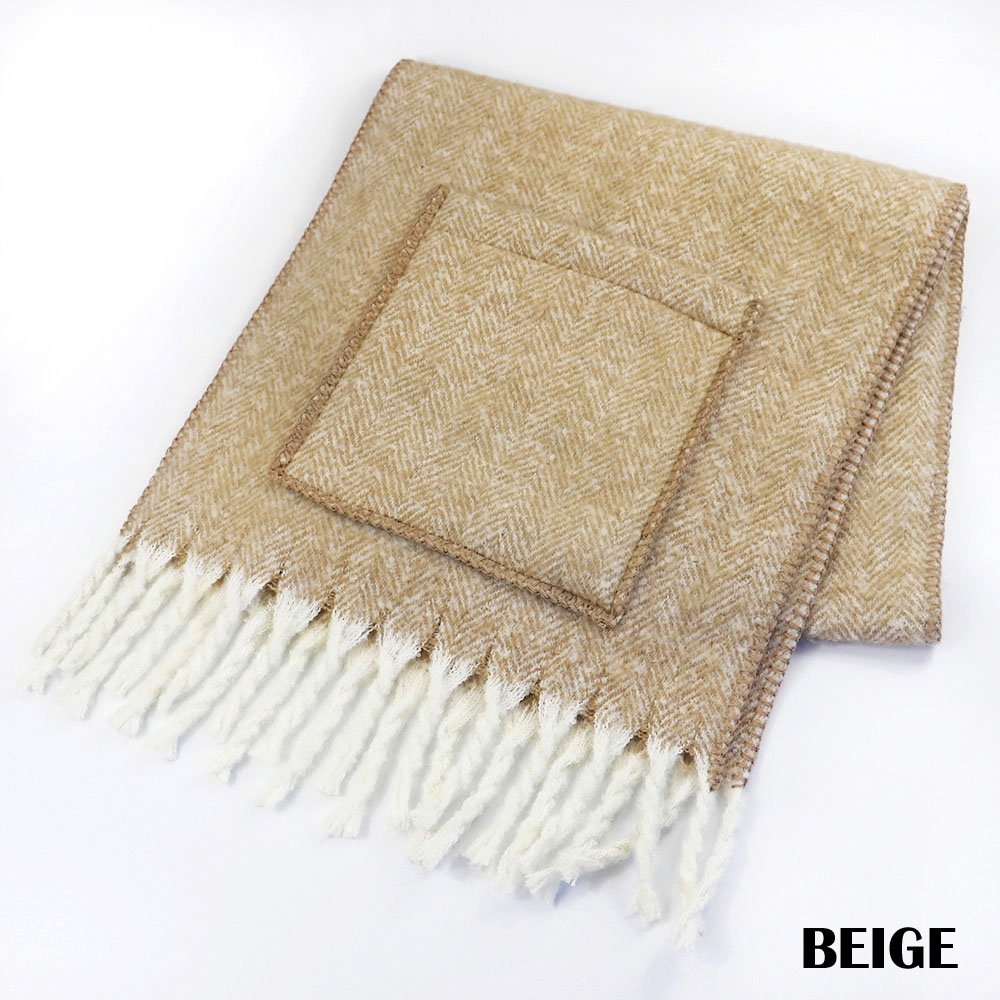 ポケット付ボリュームフリンジストール