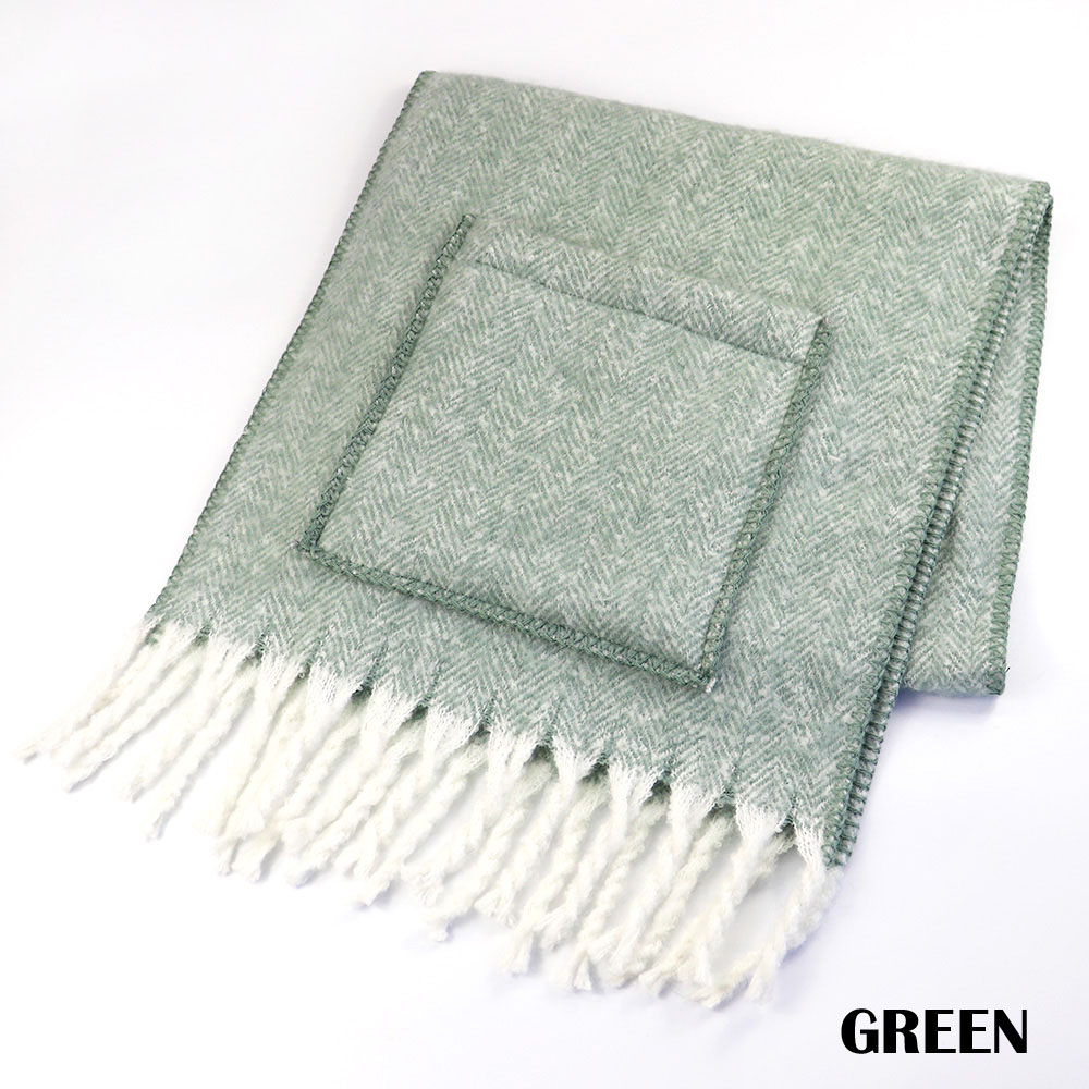 ポケット付ボリュームフリンジストール