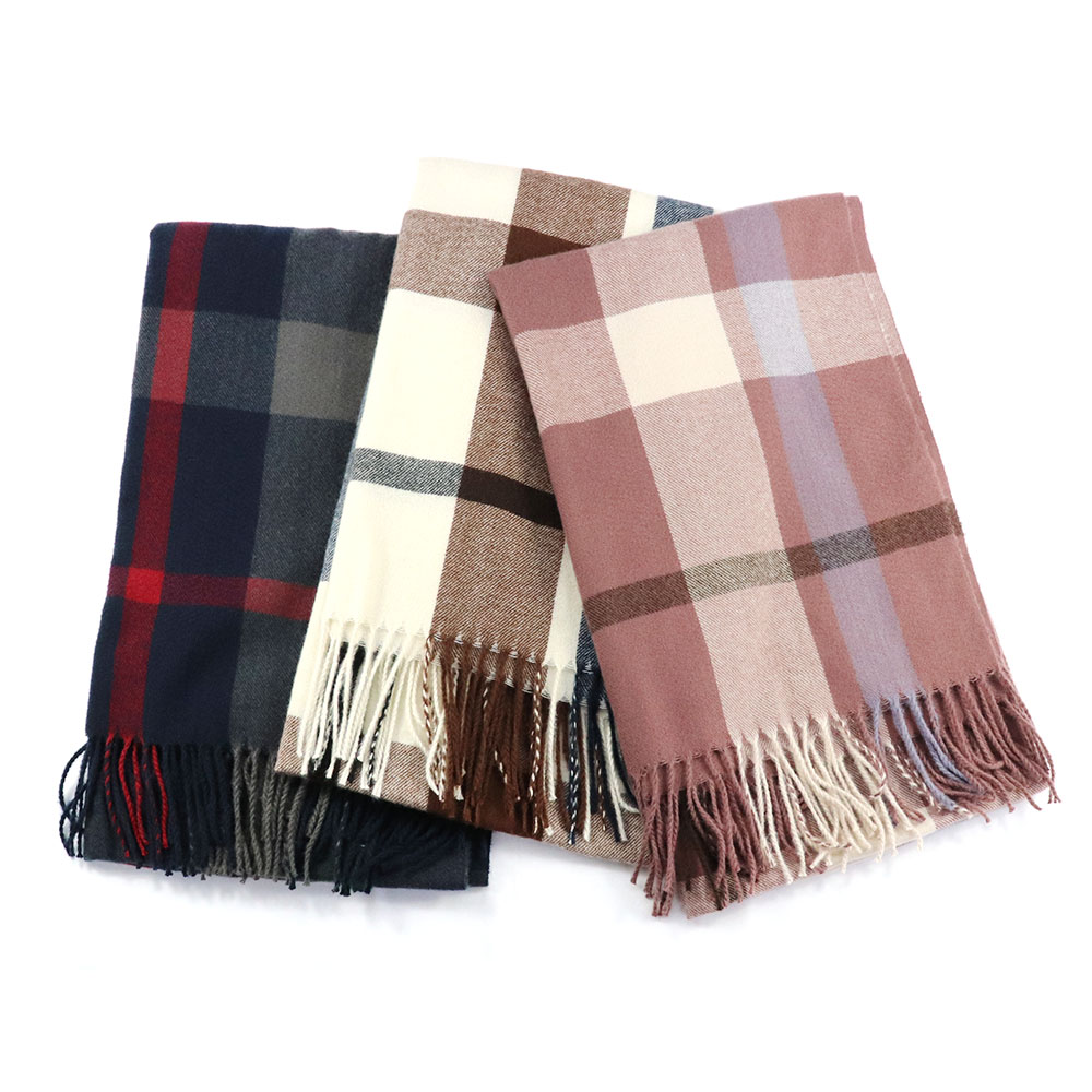 リサイクル素材チェックストール