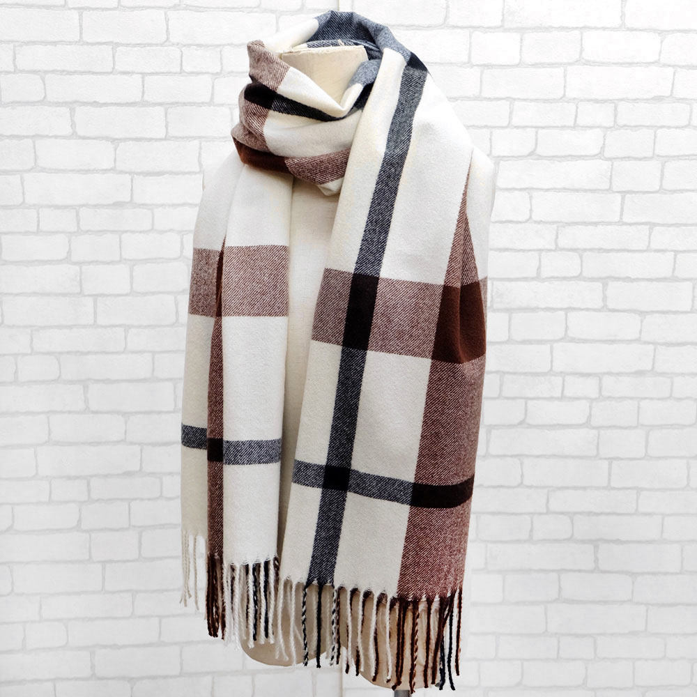 リサイクル素材チェックストール