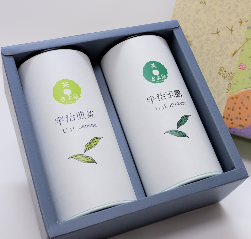 宇治茶ギフト 120ｇ×2本入り　【煎茶・玉露】 誕生日 お茶 プレゼント 茶葉 緑茶 お歳暮 御歳暮