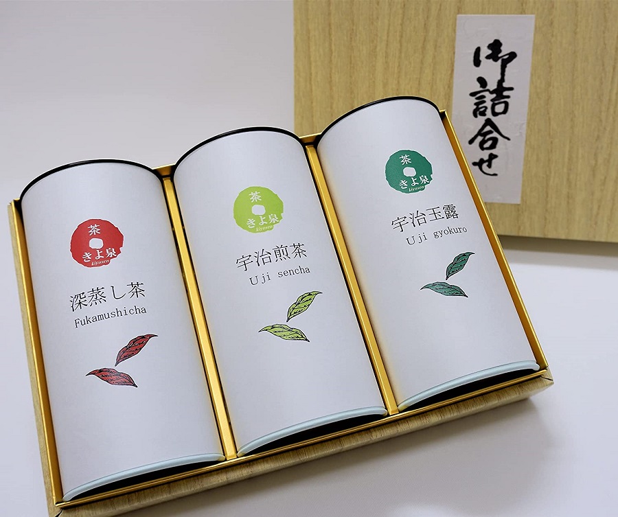 宇治茶ギフト 120ｇ×3本入り　【煎茶・玉露・深蒸し茶】誕生日 お茶 プレゼント 日本茶 緑茶 茶葉 お歳暮 御歳暮