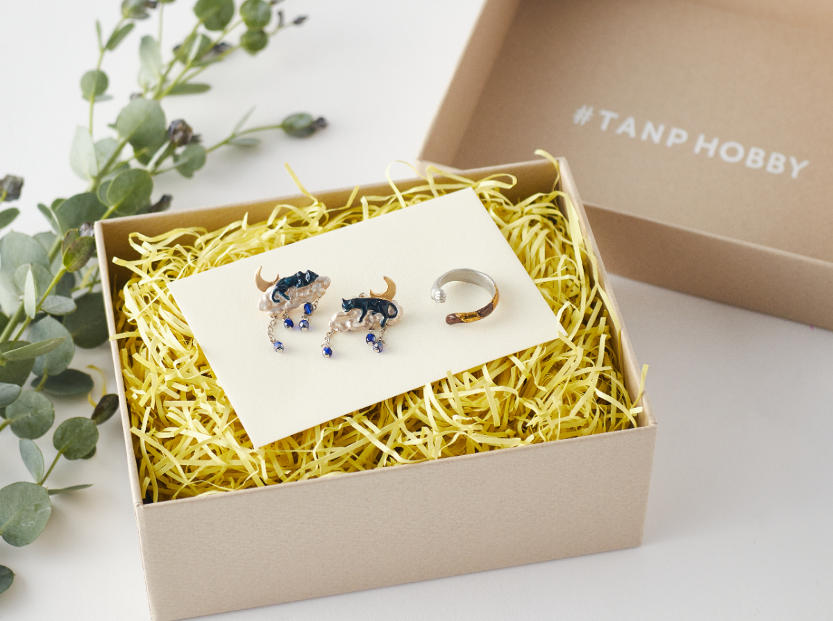 【TANP HOBBY】猫好きさんに贈る猫ピアス＆猫の手リングセット