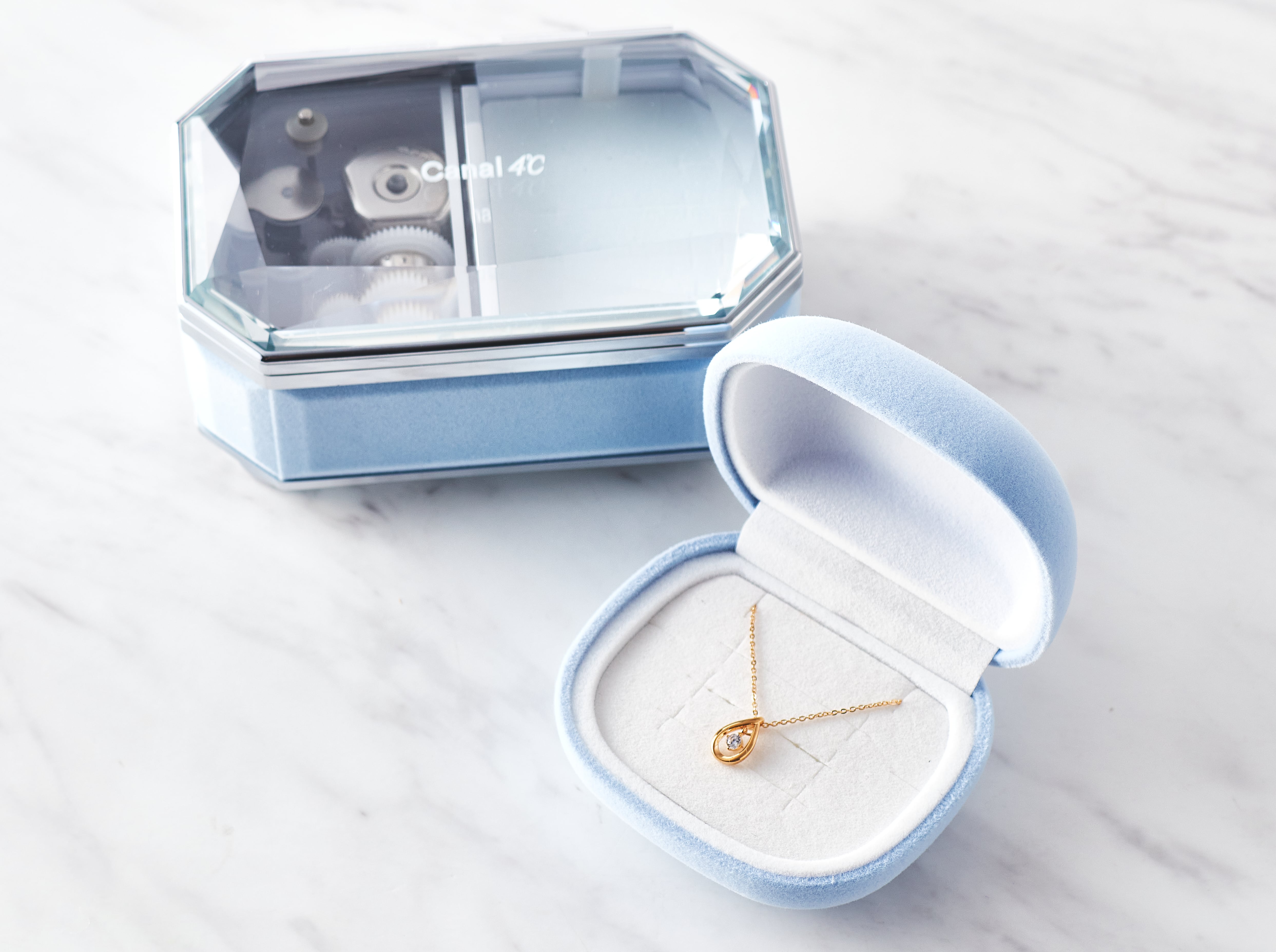 【名入れ】しずくネックレス&ジュエリーケースセット