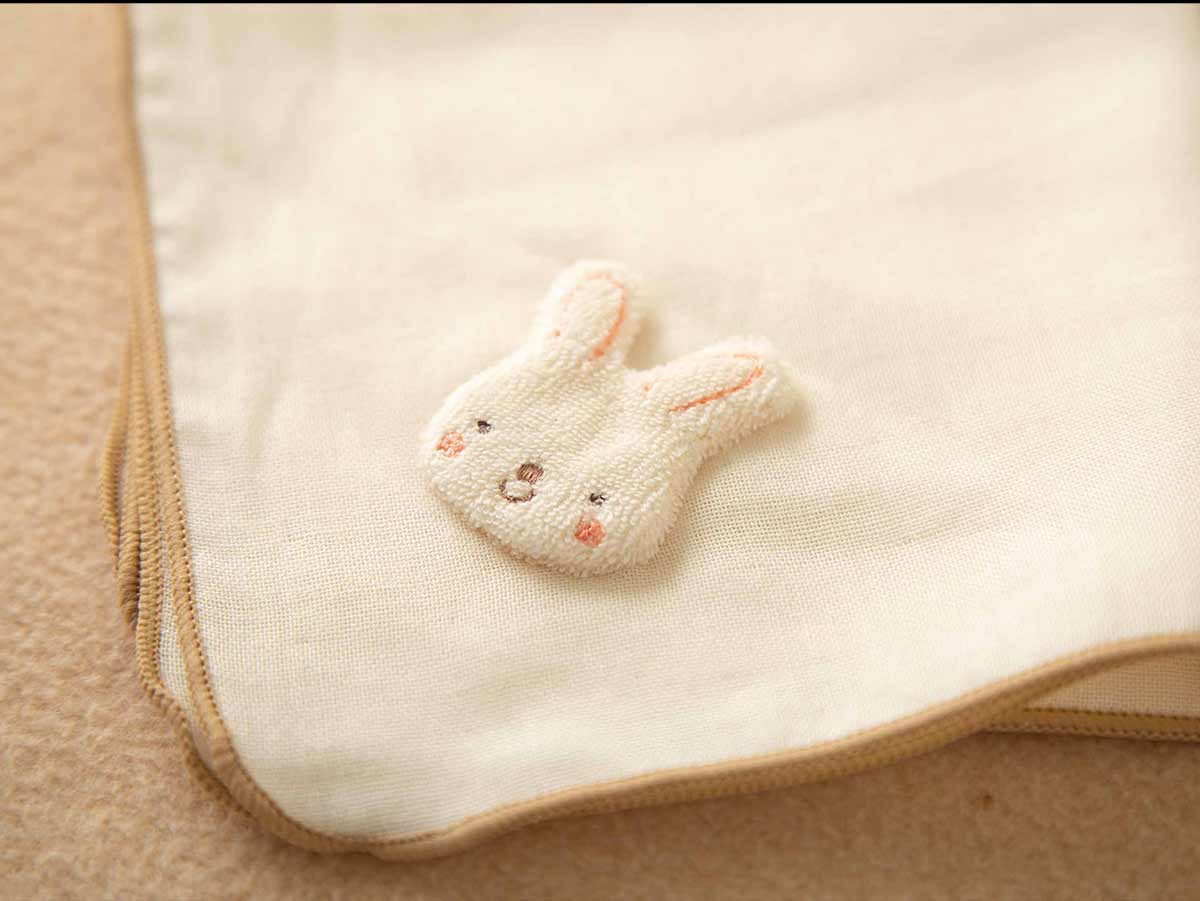 ＜オーガニック＞スタイ/ハンカチセット(クマ・ウサギ)