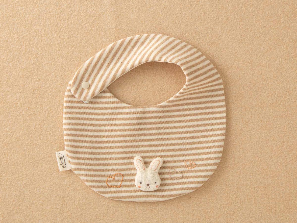 ＜オーガニック＞スタイ/ハンカチセット(クマ・ウサギ)