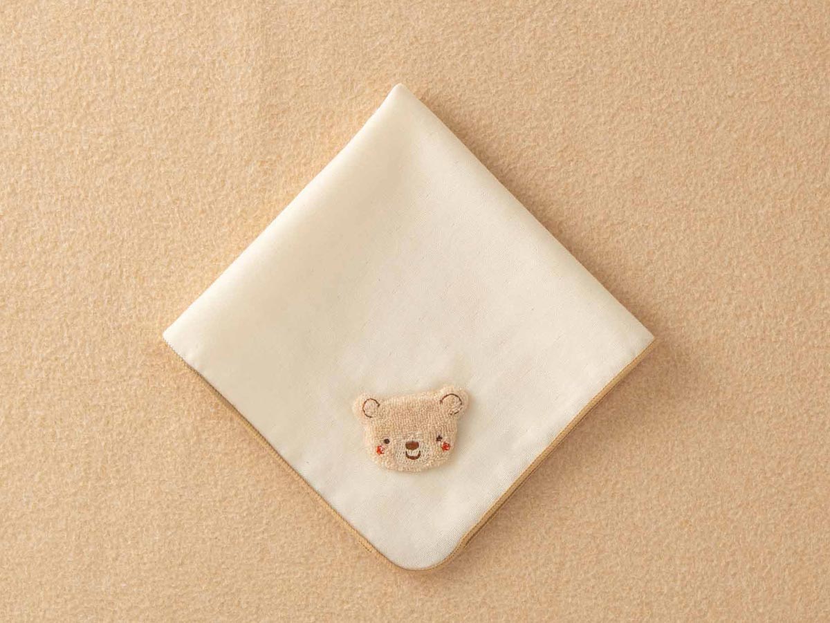 ＜オーガニック＞スタイ/ハンカチセット(クマ・ウサギ)