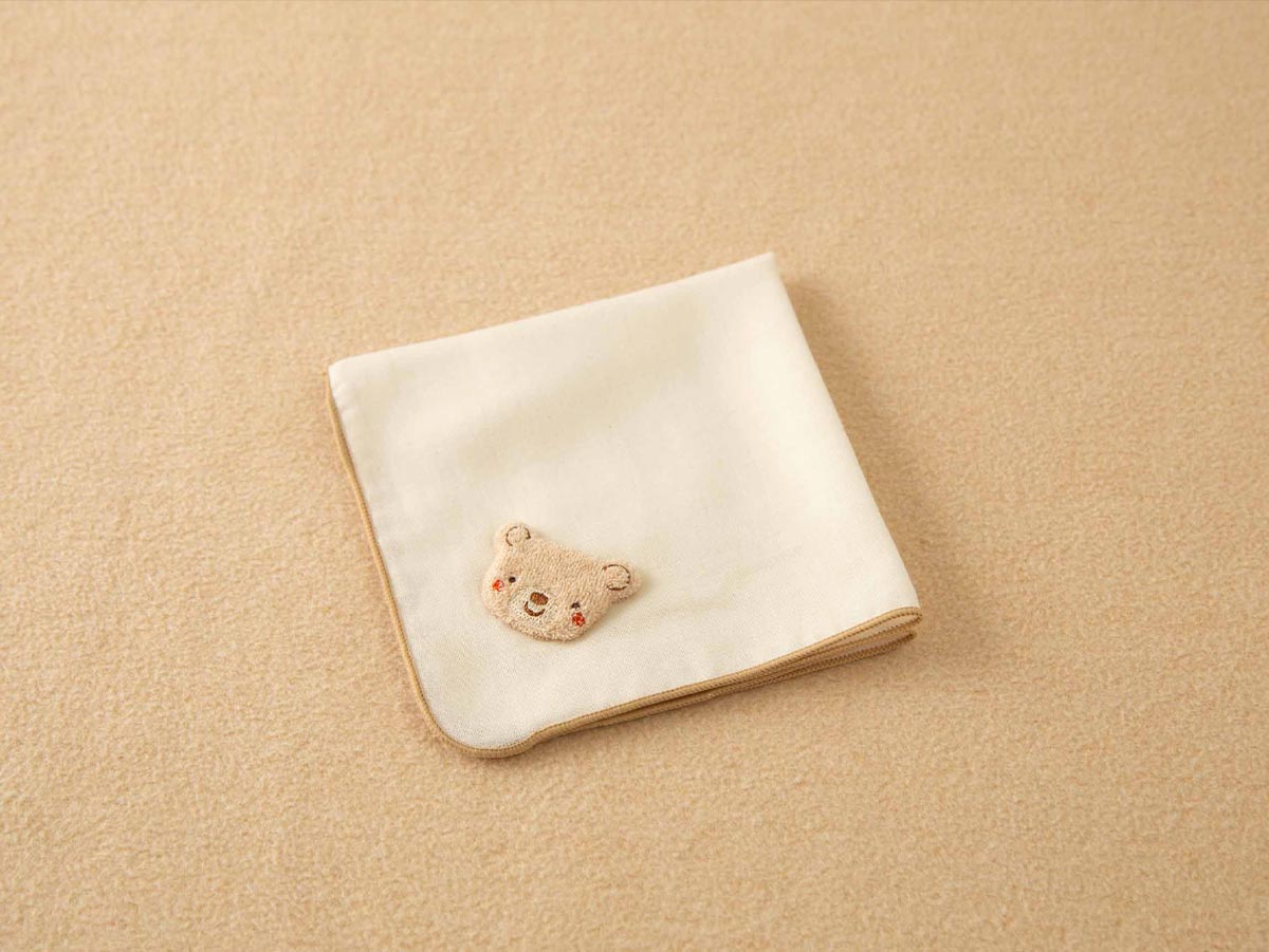 ＜オーガニック＞スタイ/ハンカチセット(クマ・ウサギ)