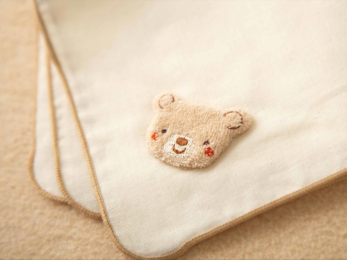 ＜オーガニック＞スタイ/ハンカチセット(クマ・ウサギ)