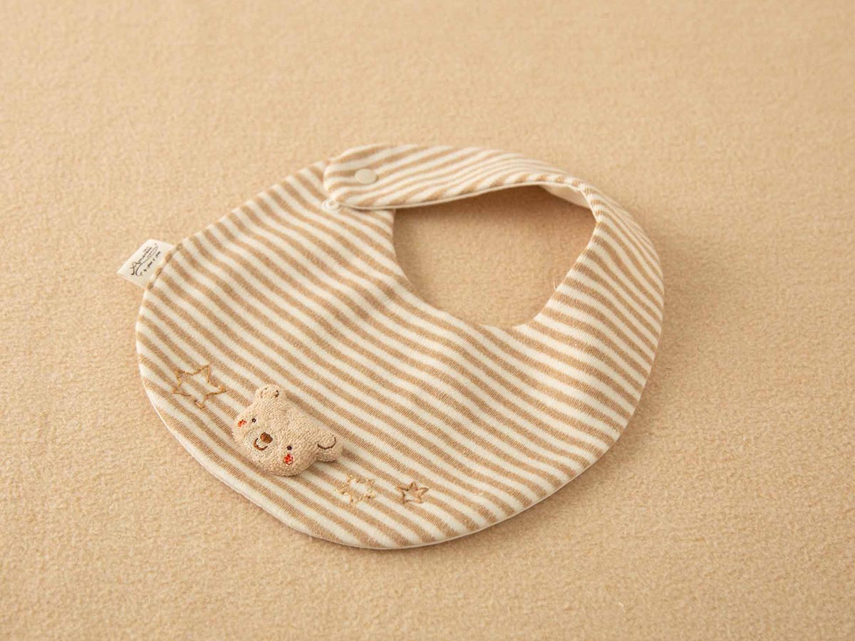 ＜オーガニック＞スタイ/ハンカチセット(クマ・ウサギ)