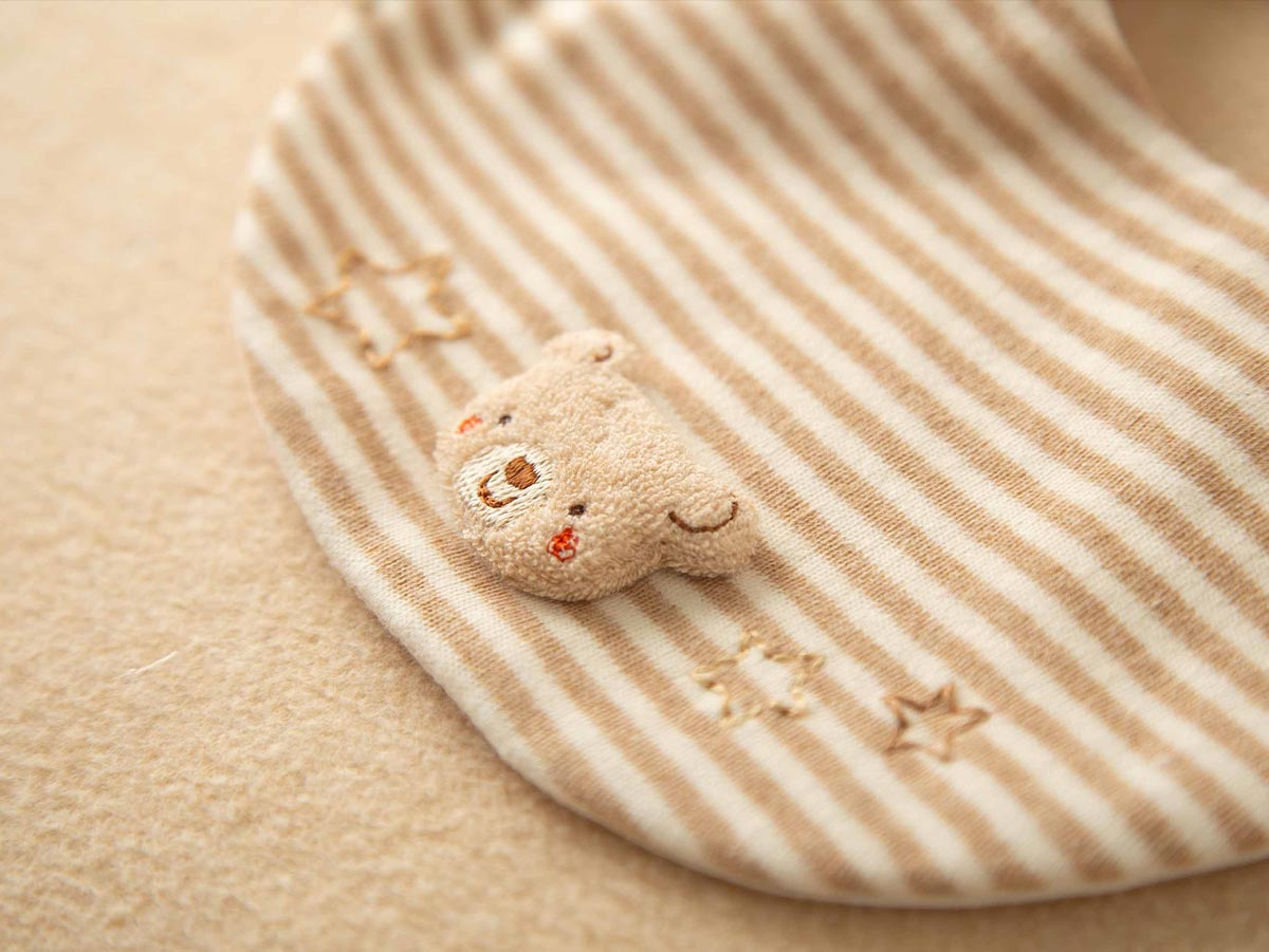 ＜オーガニック＞スタイ/ハンカチセット(クマ・ウサギ)