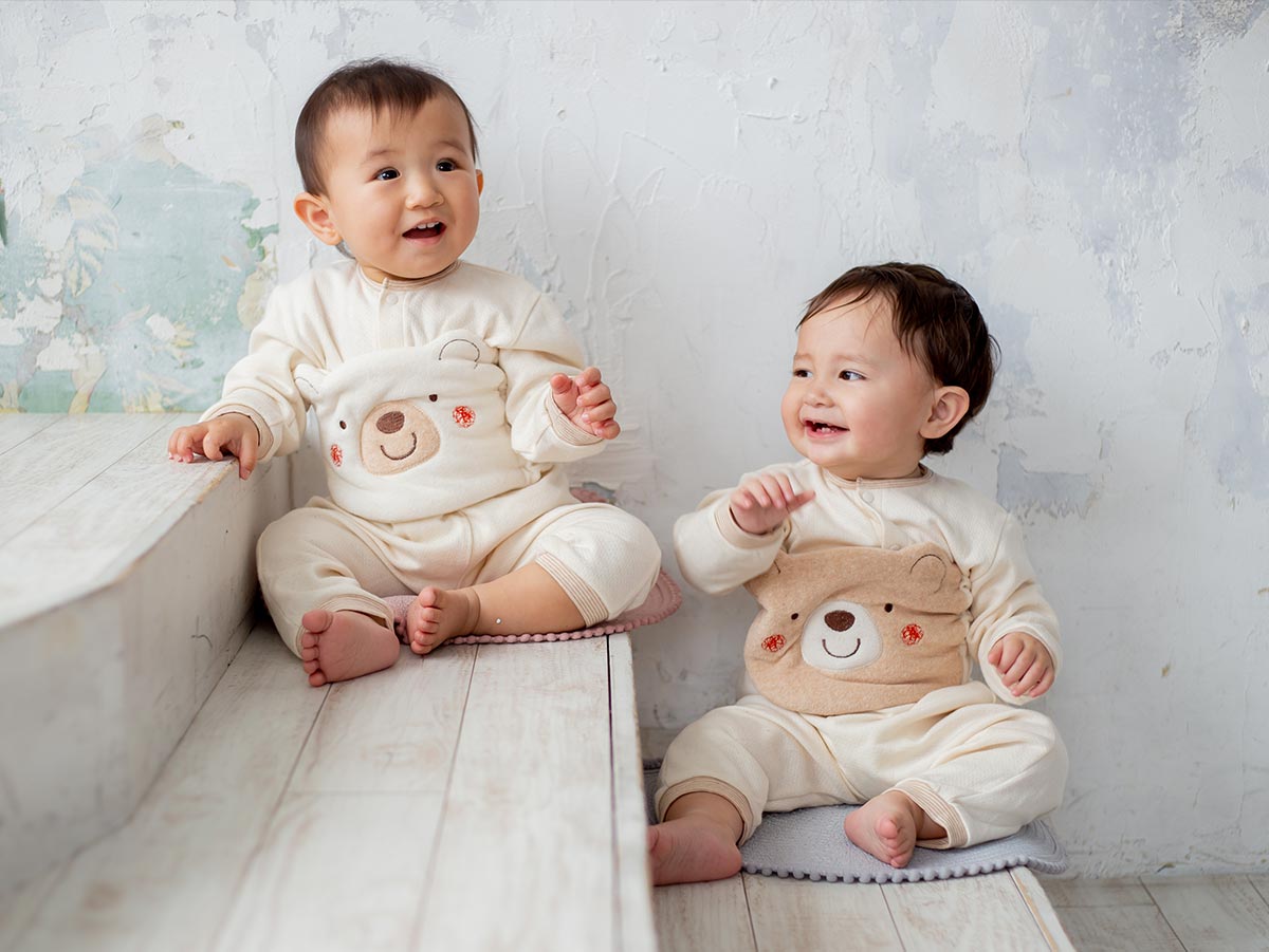 ＜オーガニック＞くまのはらまきとにぎにぎ(ベージュ・ホワイト)