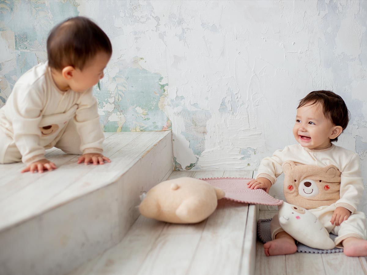 ＜オーガニック＞くまのはらまきとにぎにぎ(ベージュ・ホワイト)