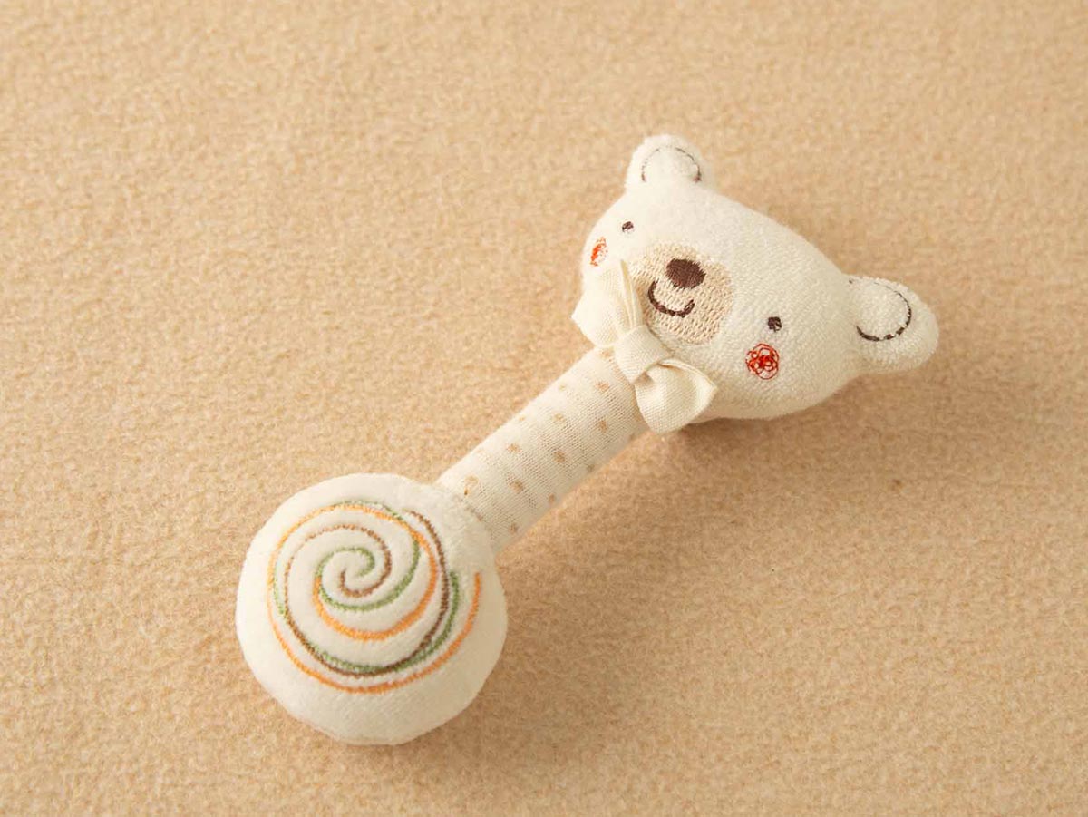 ＜オーガニック＞くまのはらまきとにぎにぎ(ベージュ・ホワイト)