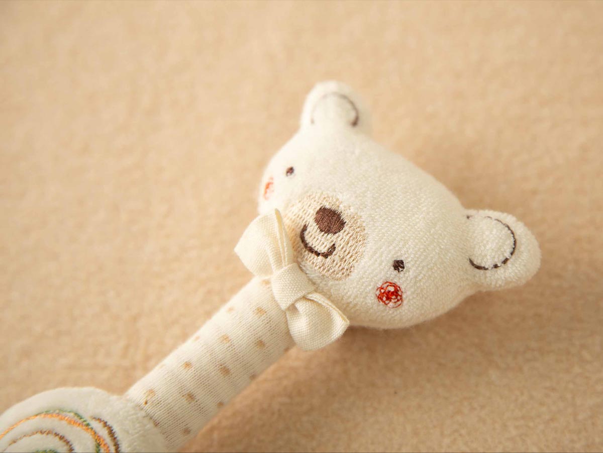 ＜オーガニック＞くまのはらまきとにぎにぎ(ベージュ・ホワイト)