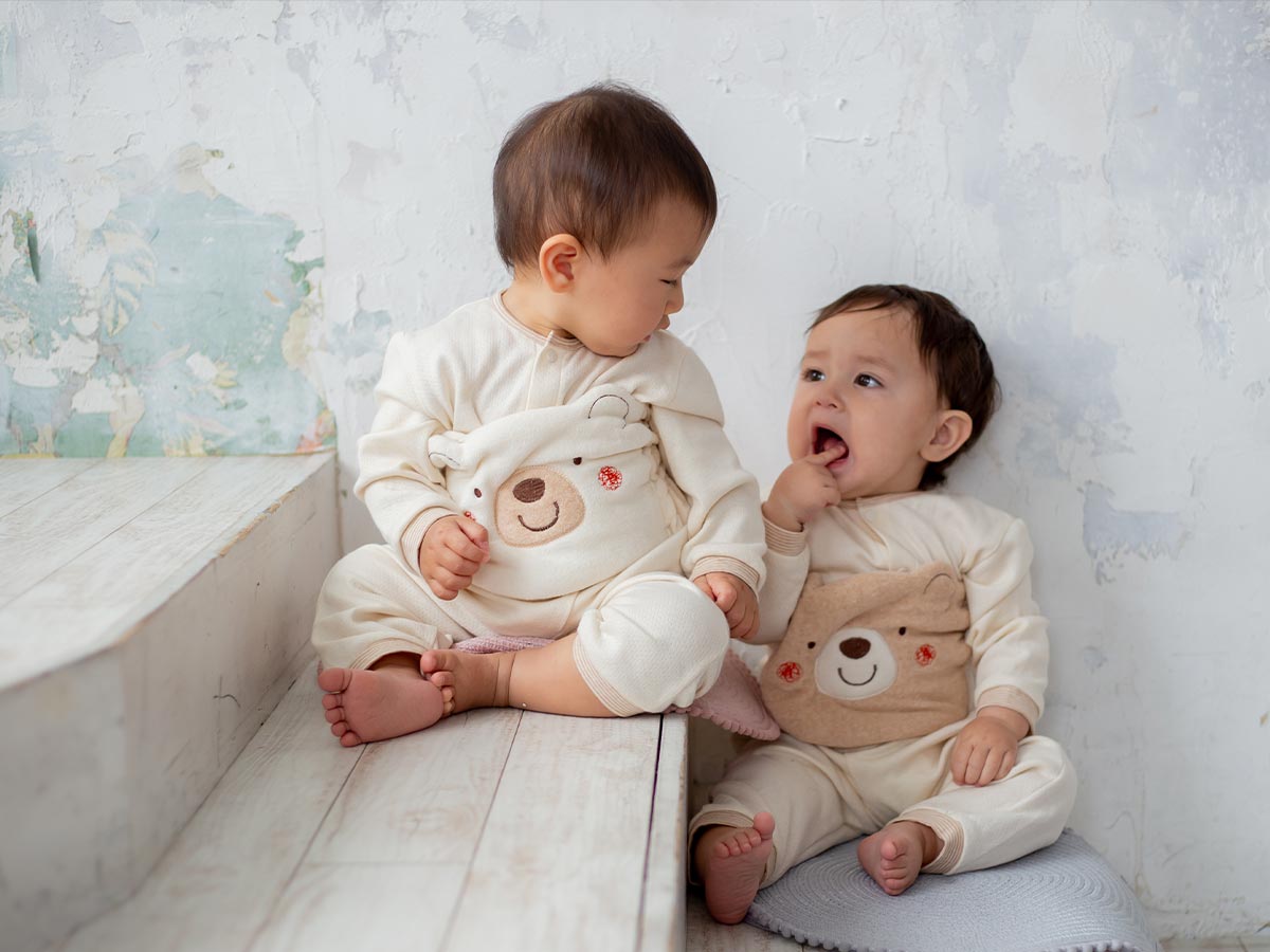 ＜オーガニック＞くまのはらまきとにぎにぎ(ベージュ・ホワイト)