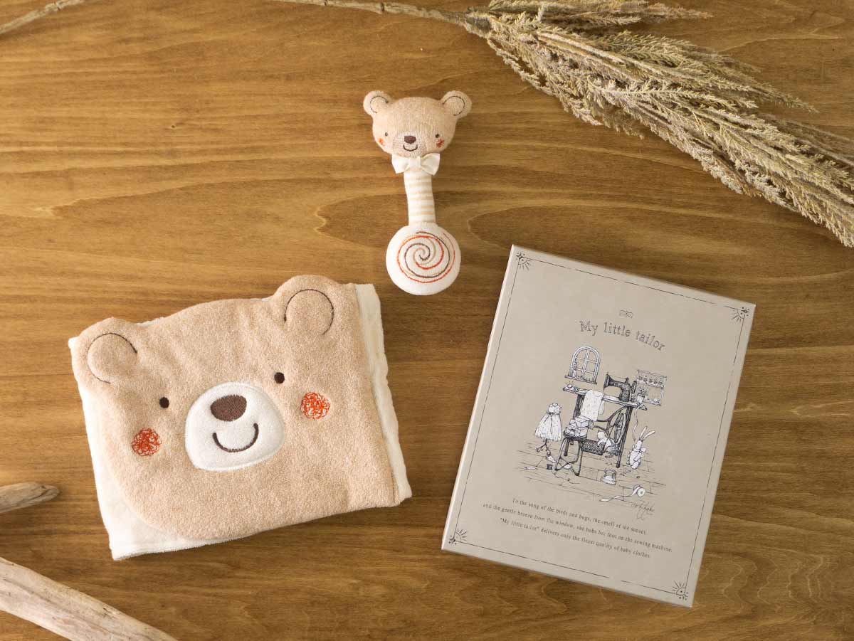 ＜オーガニック＞くまのはらまきとにぎにぎ(ベージュ・ホワイト)