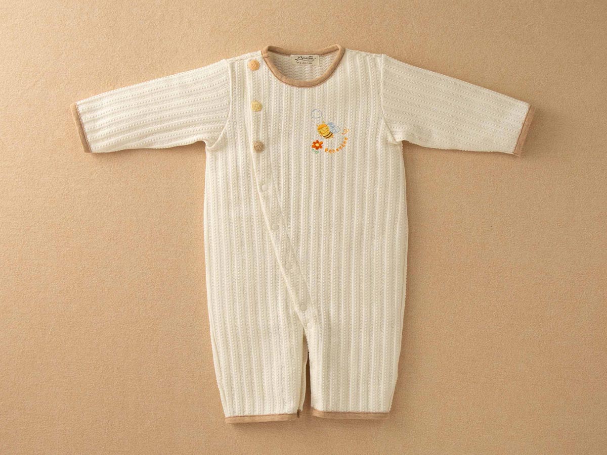 ＜オーガニック＞ミツバチカバーオールとハンカチ