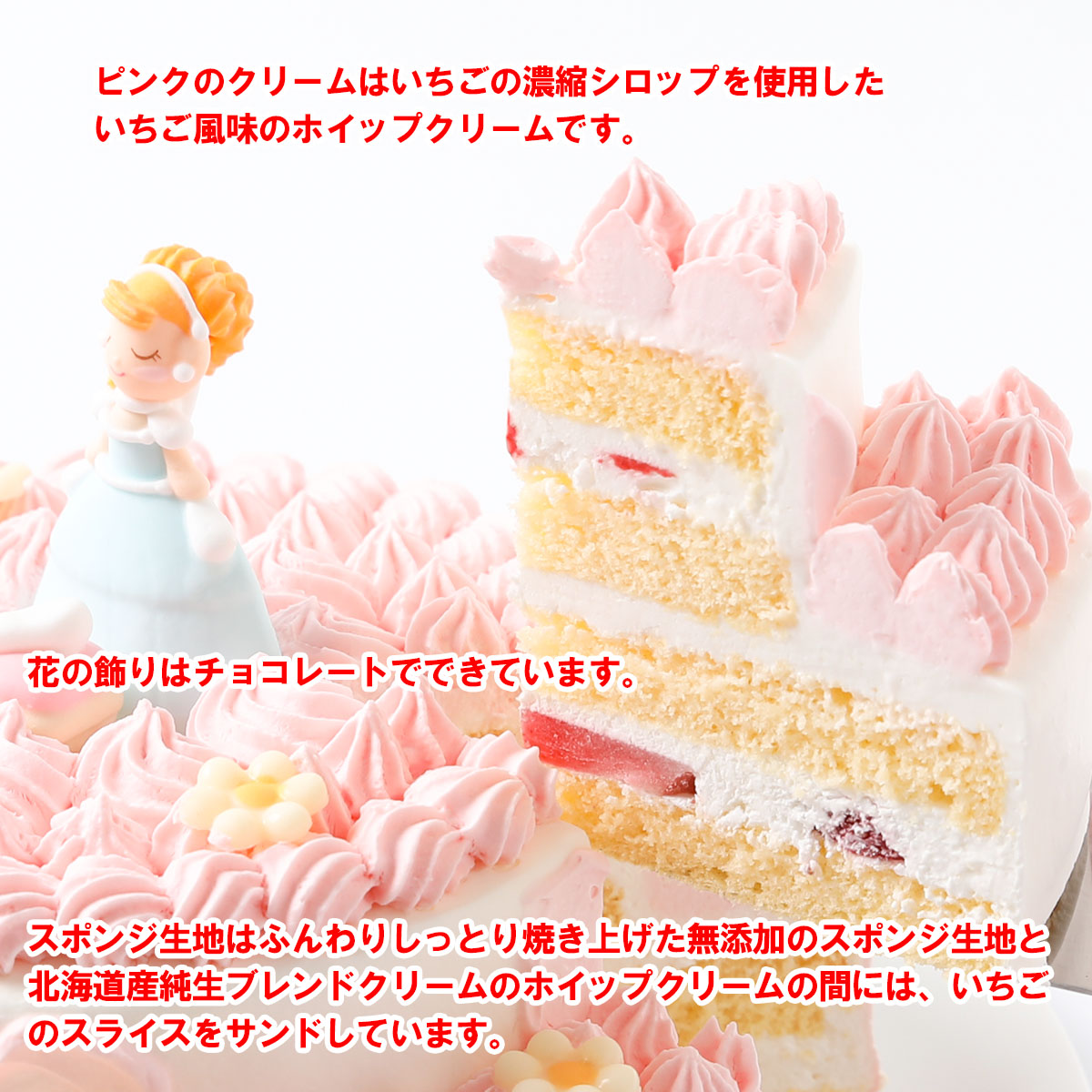 2段苺のバースデーデコレーションケーキ