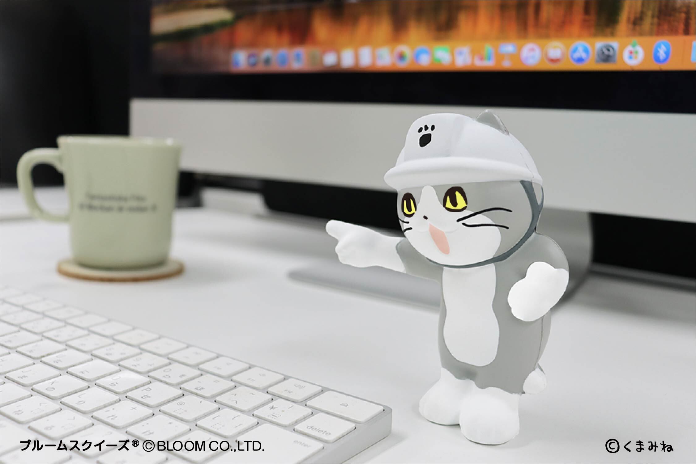 仕事猫　スクイーズフィギュア　にぎってヨシ！