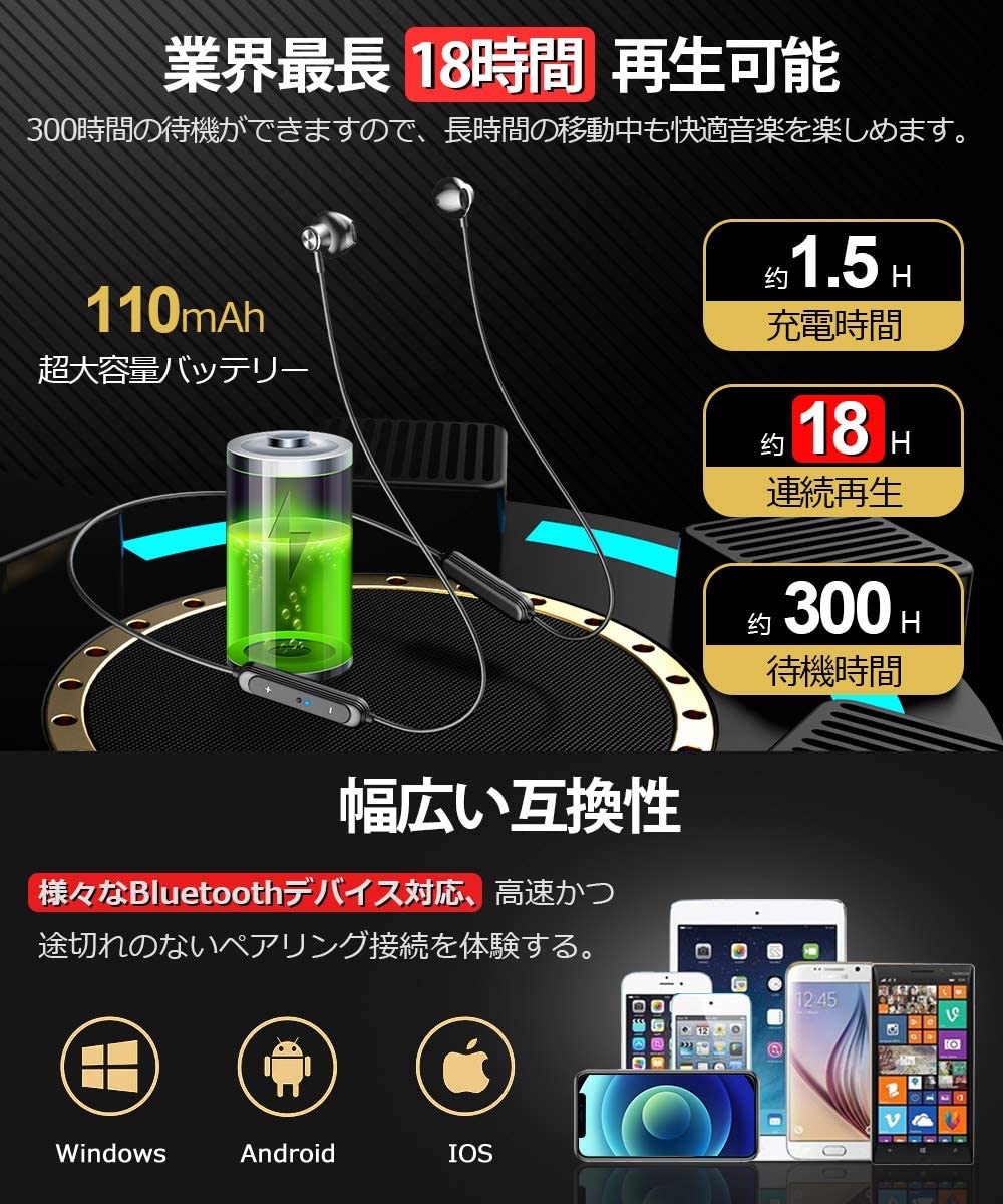 ワイヤレスイヤホン QE200