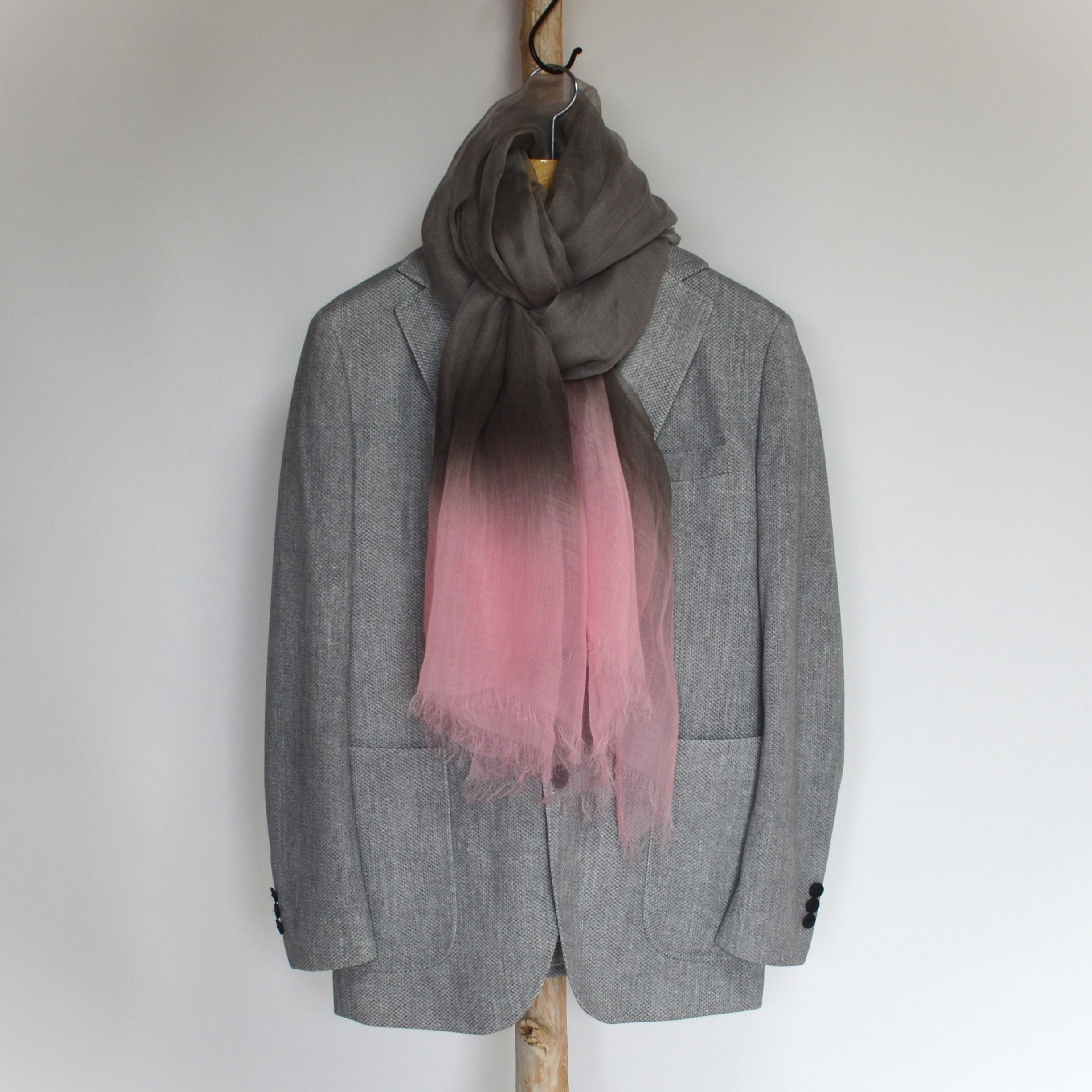 【harukii】日本製 麻100％ぼかし染ラミー薄羽ストール2019 Ｌ