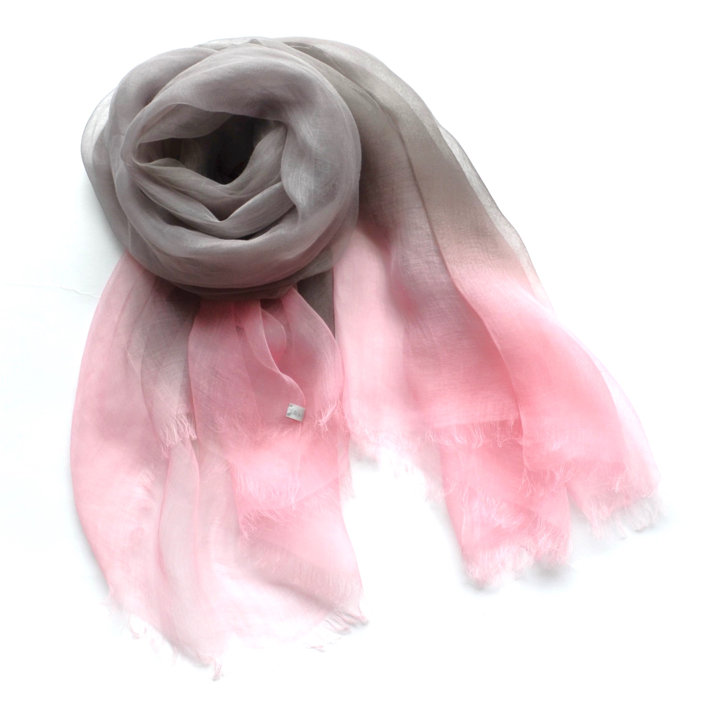 【harukii】日本製 麻100％ぼかし染ラミー薄羽ストール2019 Ｌ