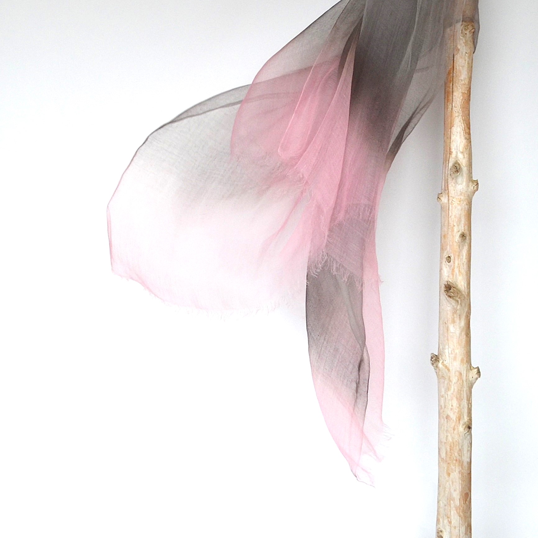 【harukii】日本製 麻100％ぼかし染ラミー薄羽ストール2019 Ｌ