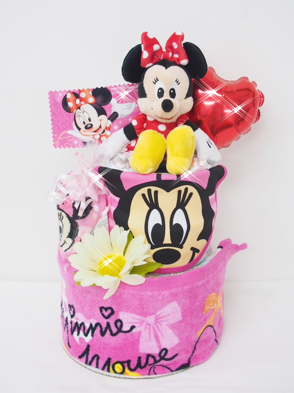 2段ディズニーおむつケーキミッキー＆ミニー出産祝いギフト