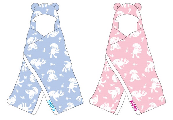 【名入れ】マカロン フード付き今治産バスタオル