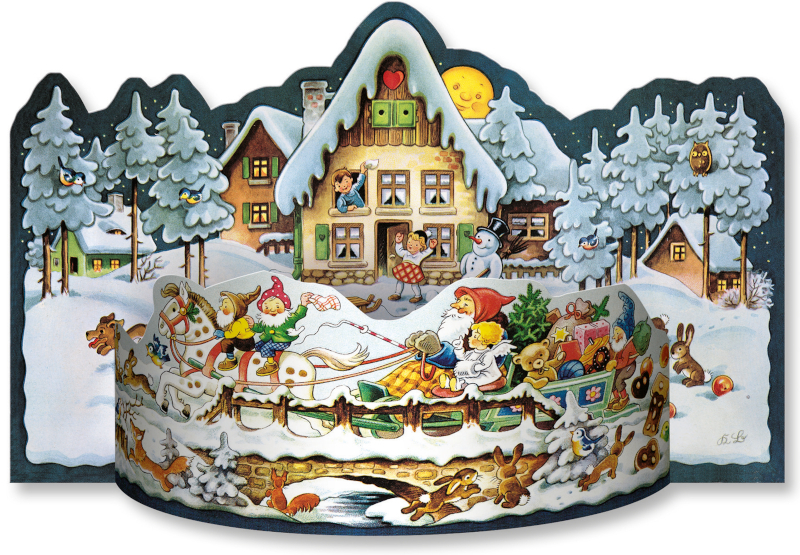 アドベントカレンダー プレゼントを運ぶサンタ