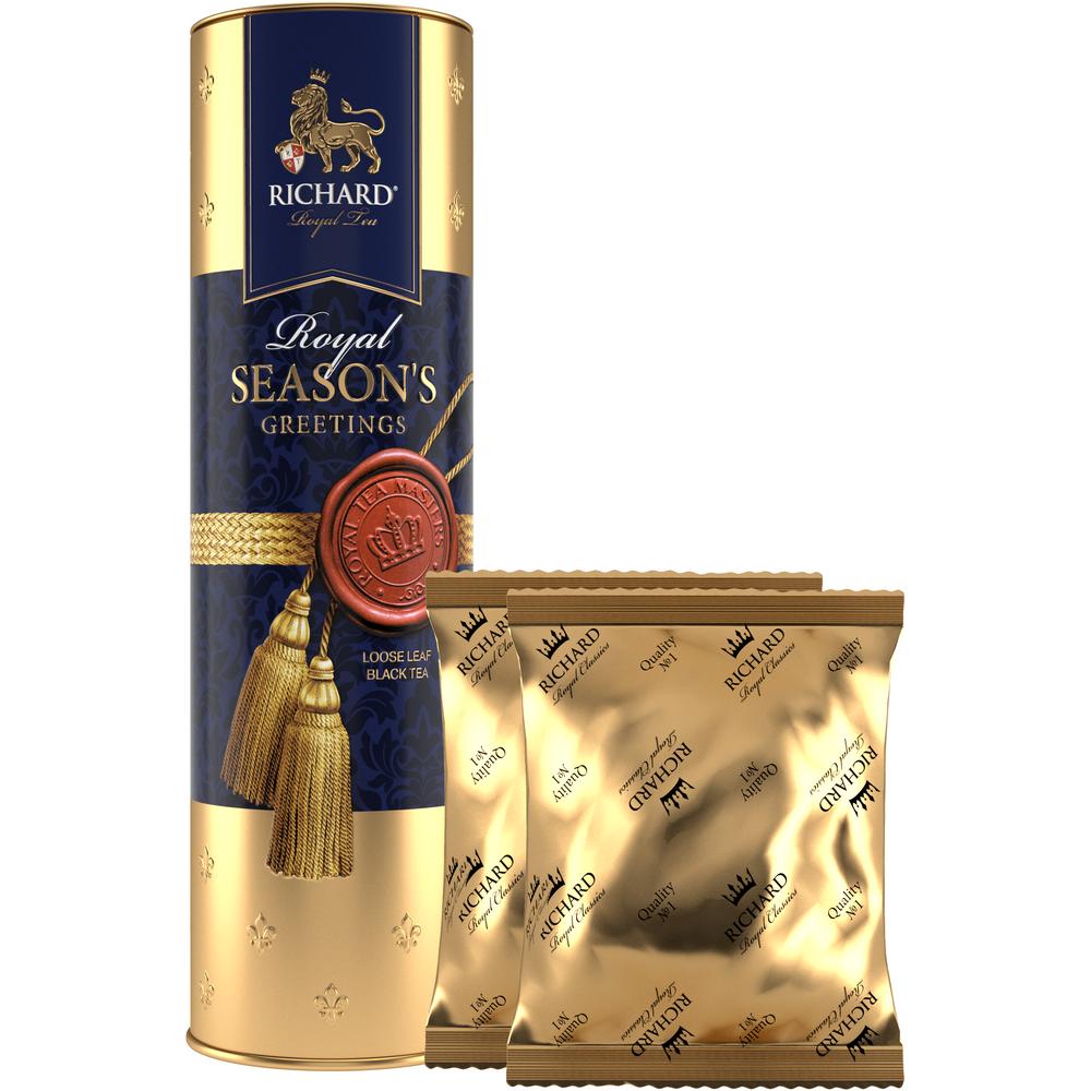 【クリスマス】リチャード「ロイヤル・シーズンズグリーティング」巻物型缶入りセイロン紅茶