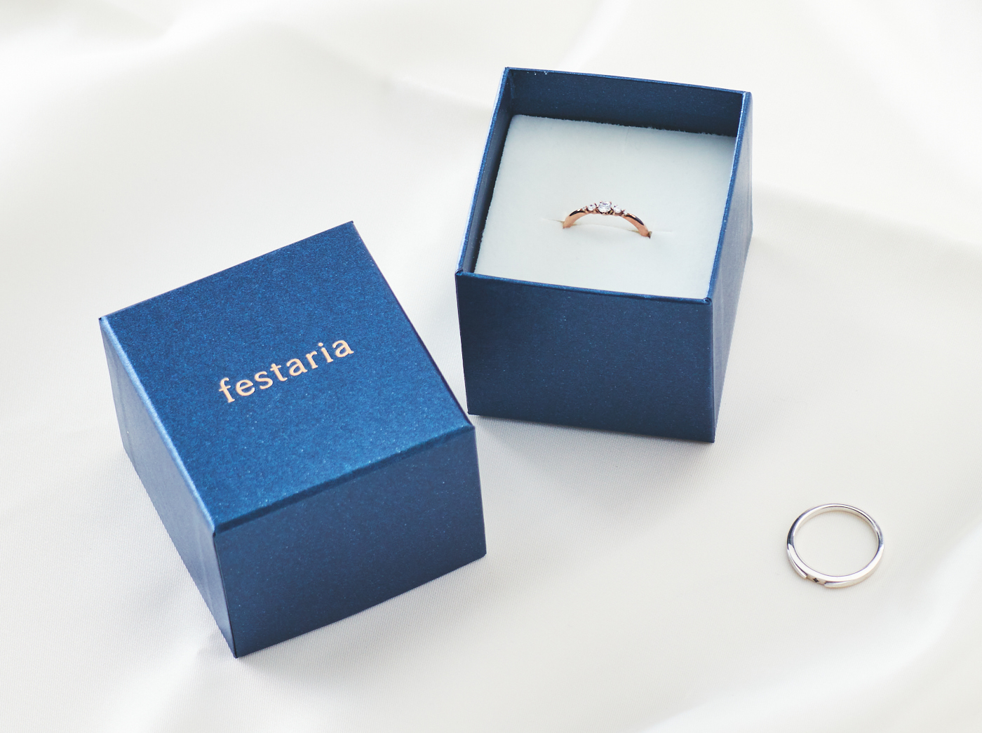 【ペアジュエリー】SV980 ブラックダイヤモンド／SV980 Wish upon a star Twinkle キュービック ペアリング