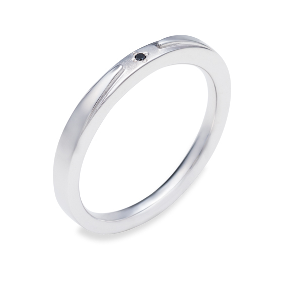 【ペアジュエリー】SV980 ブラックダイヤモンド／SV980 Wish upon a star Twinkle キュービック ペアリング