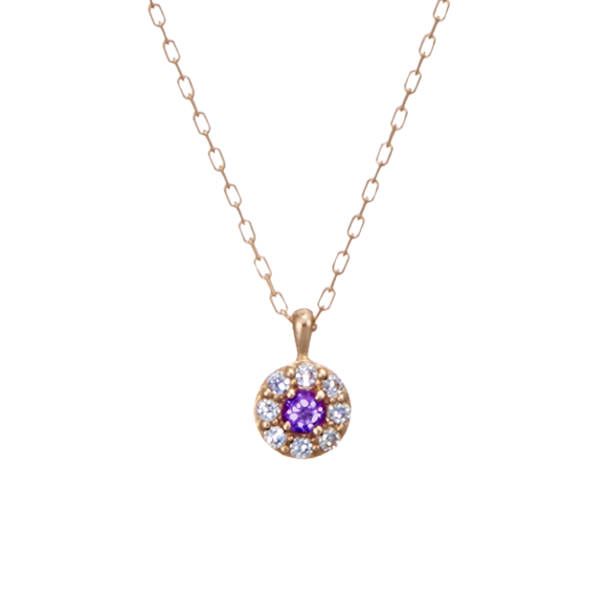 【誕生石ジュエリー】K10ピンクゴールド キュービック ペンダント