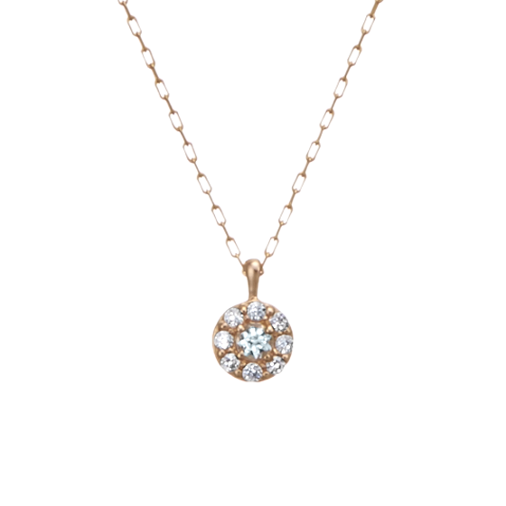 【誕生石ジュエリー】K10ピンクゴールド キュービック ペンダント