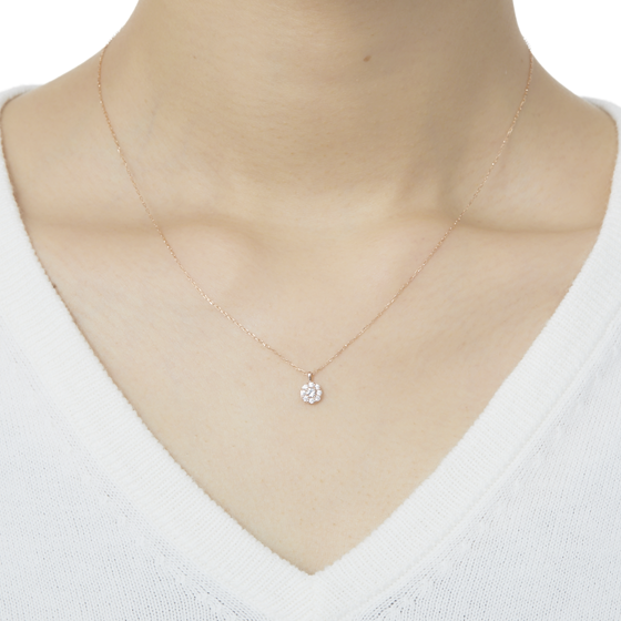 【誕生石ジュエリー】K10ピンクゴールド キュービック ペンダント