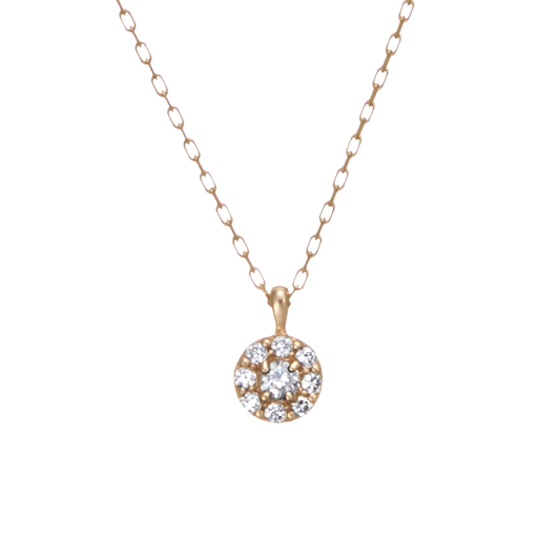 【誕生石ジュエリー】K10ピンクゴールド キュービック ペンダント