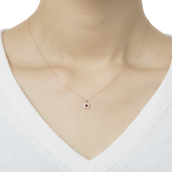 【誕生石ジュエリー】K10ピンクゴールド キュービック ペンダント