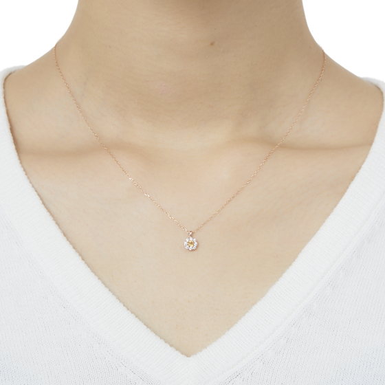 【誕生石ジュエリー】K10ピンクゴールド キュービック ペンダント