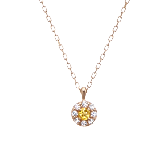 【誕生石ジュエリー】K10ピンクゴールド キュービック ペンダント