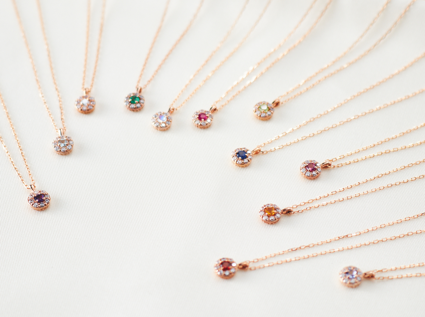 【誕生石ジュエリー】K10ピンクゴールド キュービック ペンダント