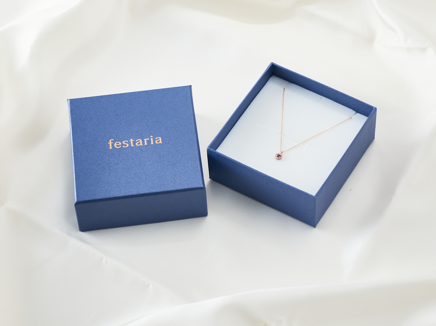 【誕生石ジュエリー】K10ピンクゴールド キュービック ペンダント