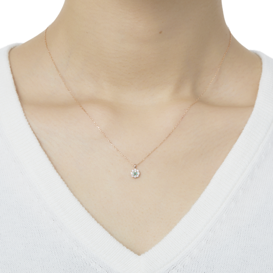 【誕生石ジュエリー】K10ピンクゴールド キュービック ペンダント