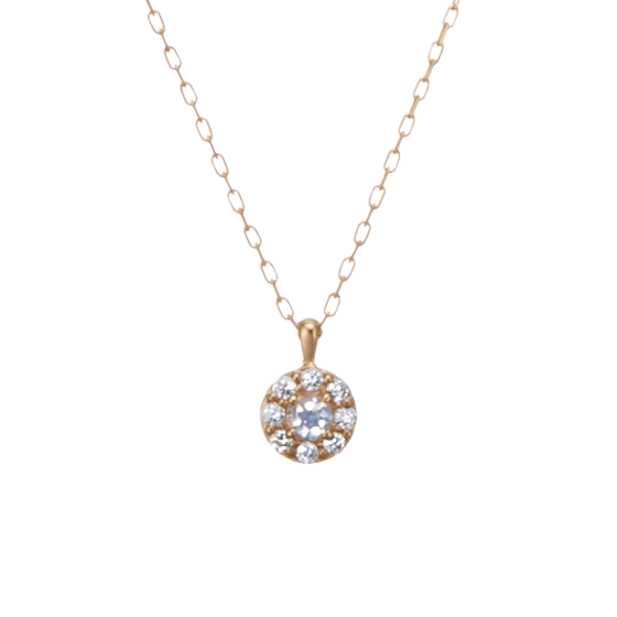 【誕生石ジュエリー】K10ピンクゴールド キュービック ペンダント