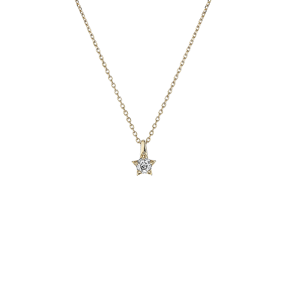 K18イエローゴールド Wish upon a star ダイヤモンド ペンダント【WISH ME LUCK】