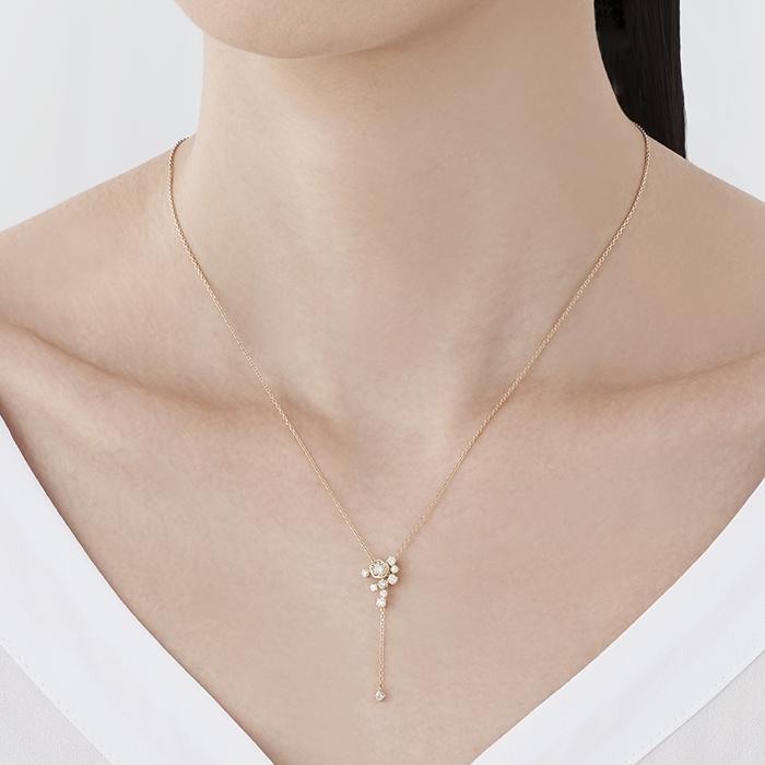 K18イエローゴールド Wish upon a star ダイヤモンド ペンダント【Etoile de Champagne】