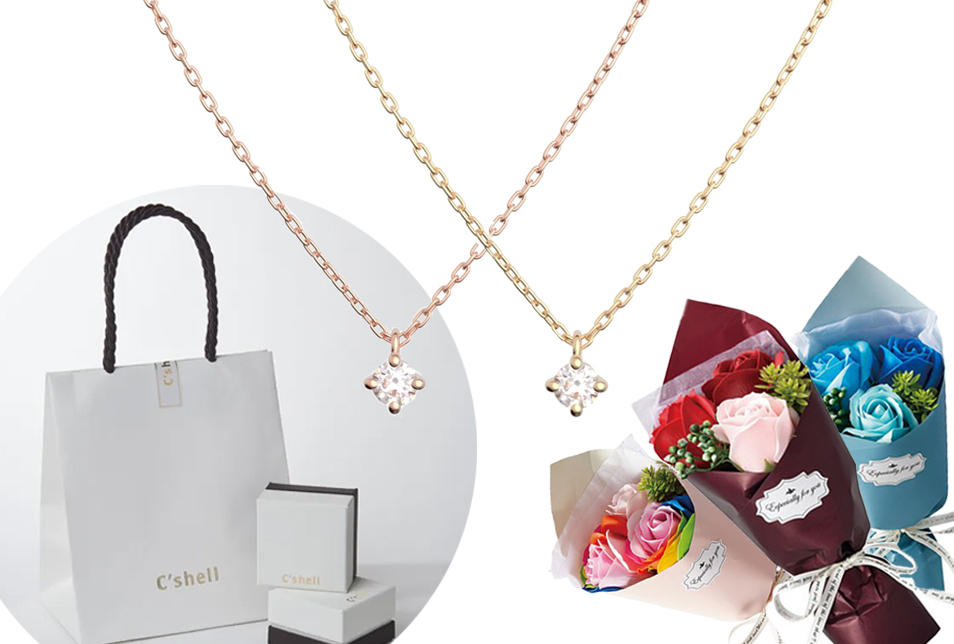 10金ゴールド(K10) 0.03ct ダイヤモンド ネックレス「ブリリアンス」