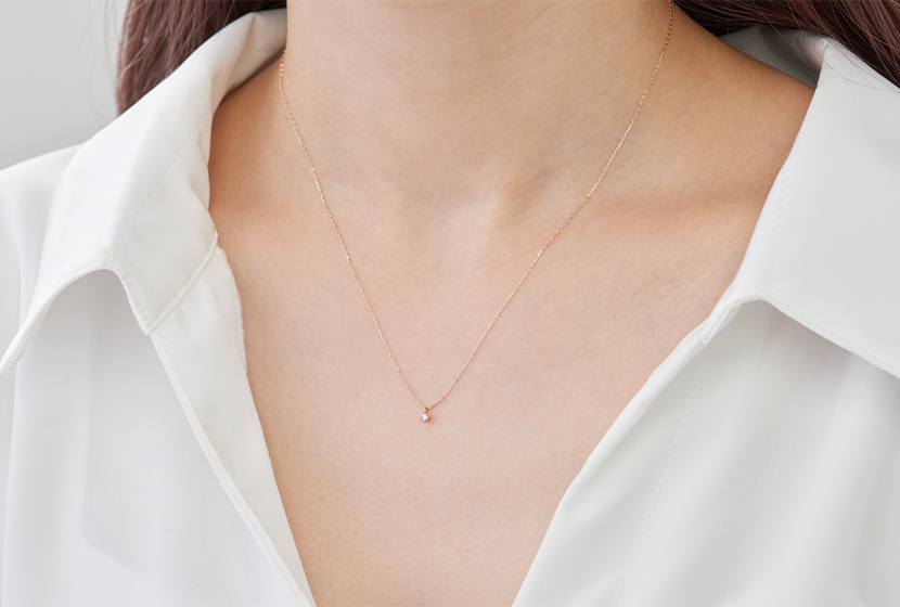 10金ゴールド(K10) 0.03ct ダイヤモンド ネックレス「ブリリアンス」